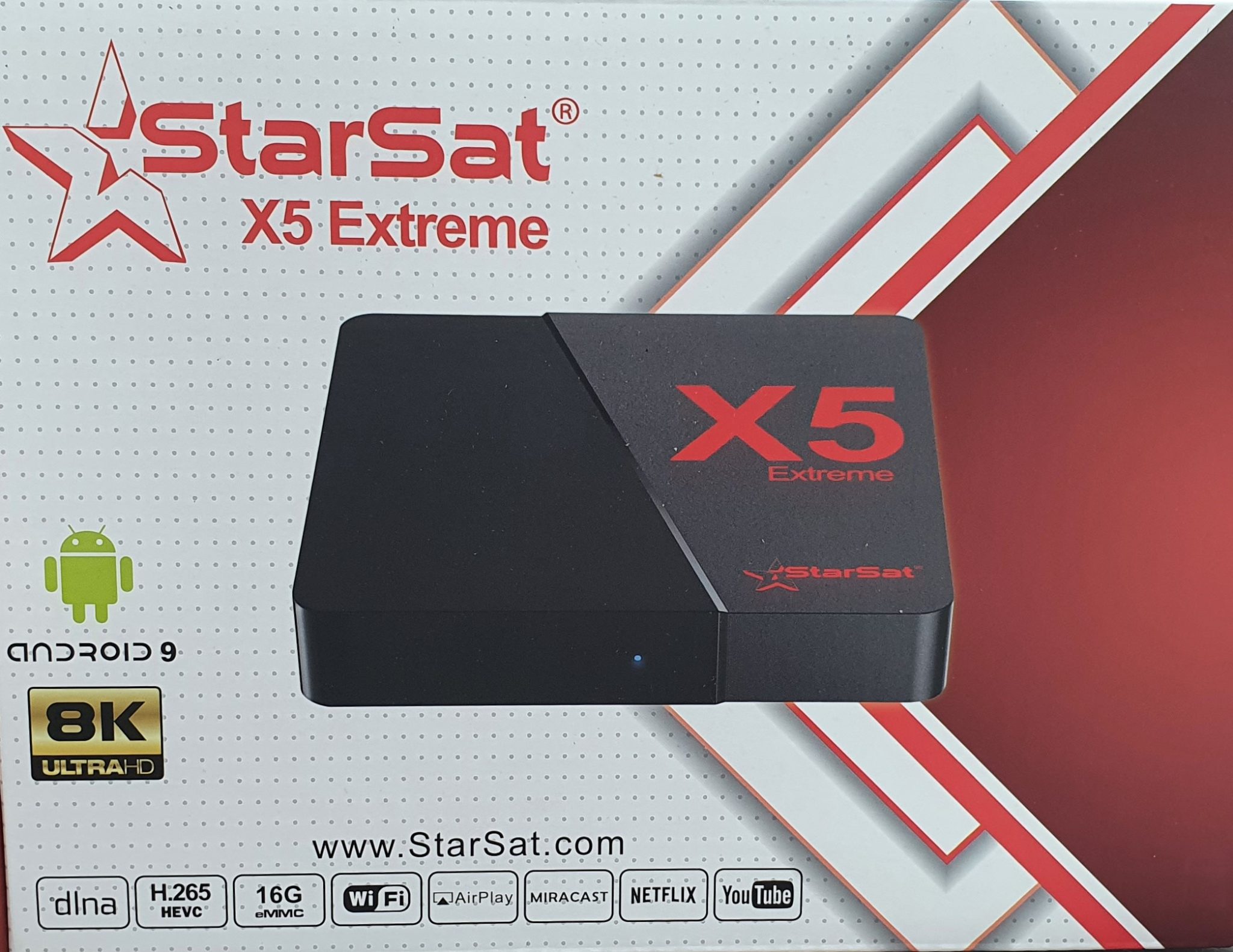 Starsat X5 Extreme 8K UHD Android pie 9 Satellite Receiver with Vanilla