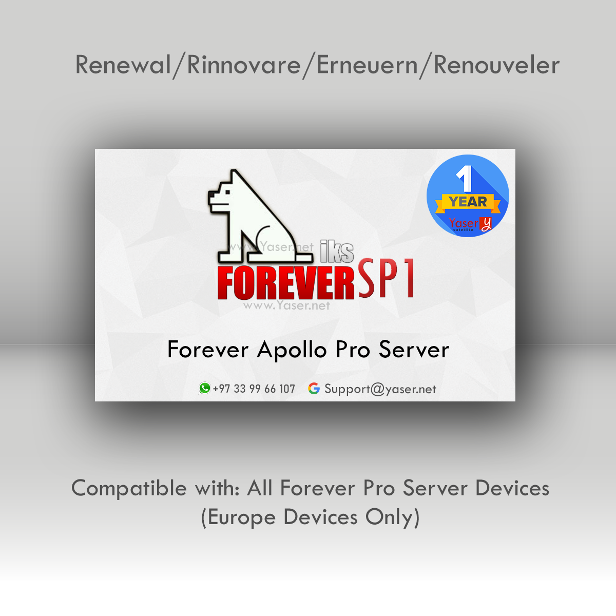 Europe SP1 (Server only) 12 Months Renewal recharge