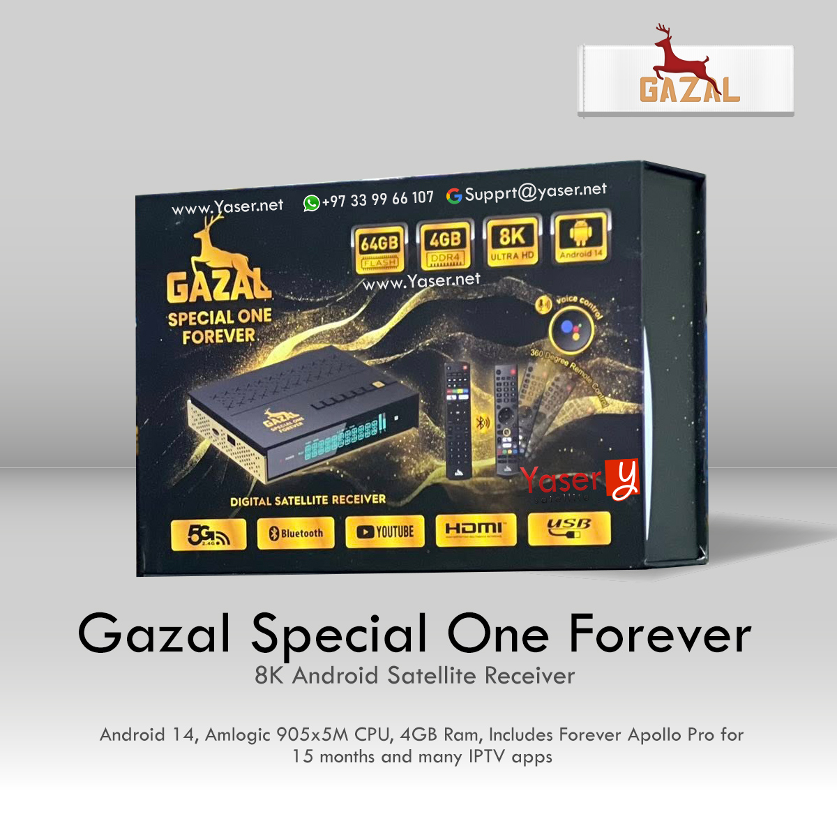 Gazal Special One Forever 8K 5G Satellite Receiver